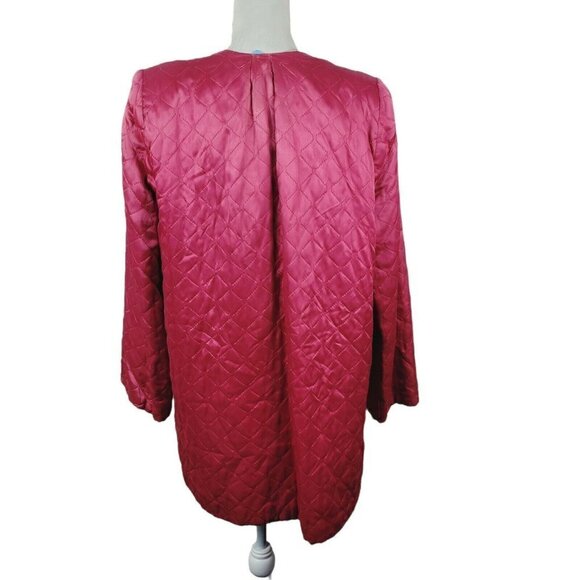 Vintage Textron 1940's Quilted Satin Jacket Barbie Pink Lined Art Deco READ - Picture 3 of 12